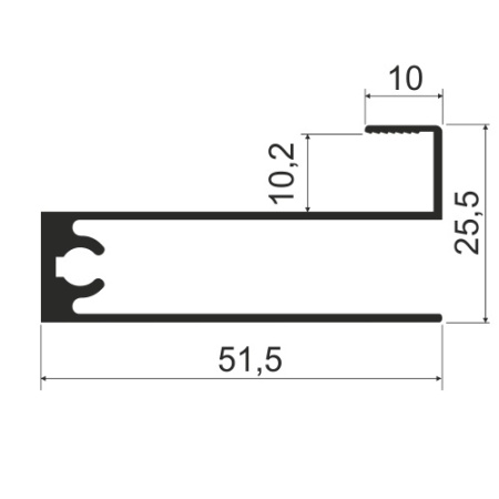 Горизонталь нижняя L=2900мм, белый матовый soft touch