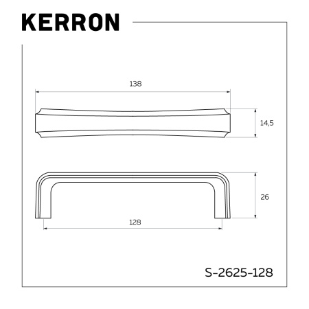 Ручка-скоба, 2625, 128мм, металл, матовое золото