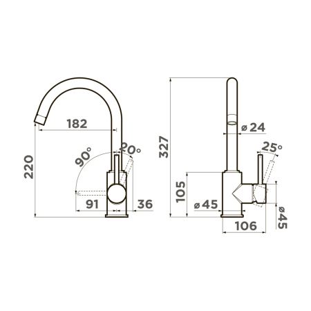 Смеситель Shinagawa-P-BL, латунь, черный