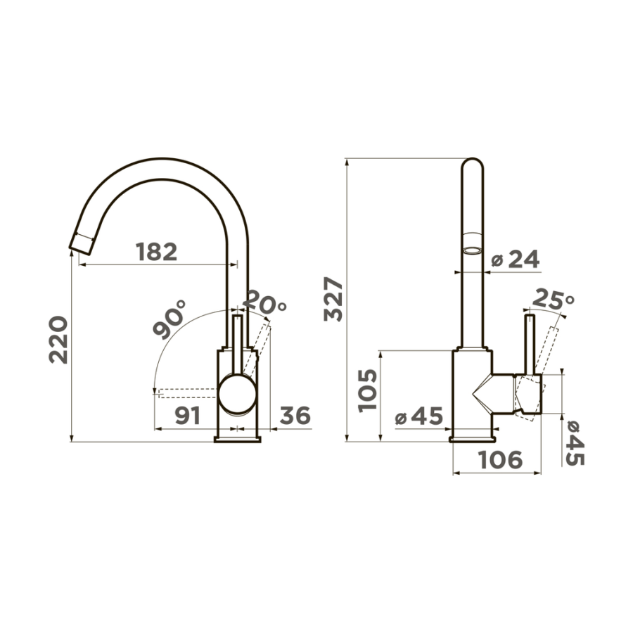 Смеситель Shinagawa-P-PA, латунь, пастила