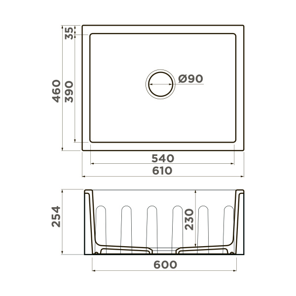 Мойка Mikura 61-OL, Natceramic/olive