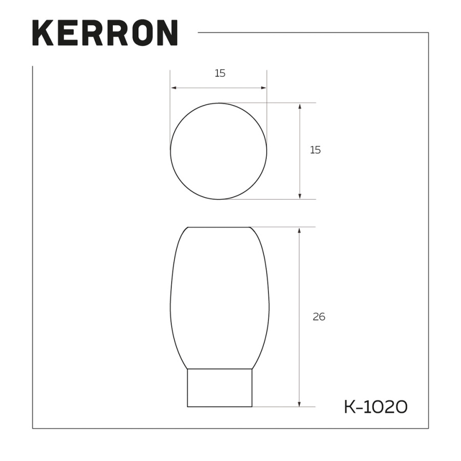 Ручка-кнопка, K-1020 AB, 15х15х26мм, металл, античная бронза