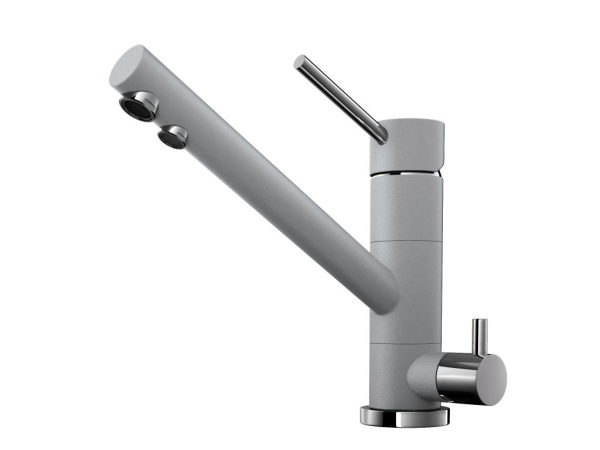 Смеситель Tonami-GR, латунь/гранит, Leningrad grey/хром