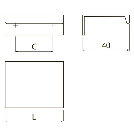 Ручка торцевая, HEXI, 192/225мм, металл, черный матовый, GTV