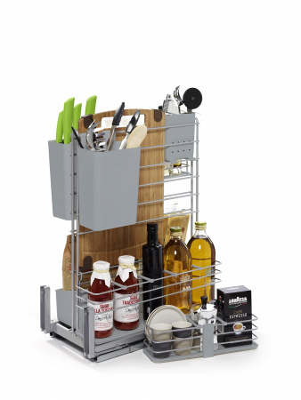 Выдвижная система Кукинг Агент в базу 300мм, 260x489x625мм, нижн. крепл, с довод, антрацит, Kessebohmer