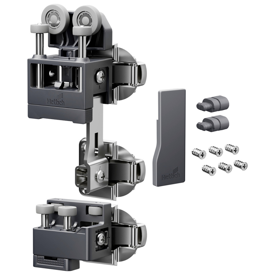 Комплект фурнитуры WingLine L, 25кг, без самозакрывания, с ниж. направ. элементом, правый, антрацит