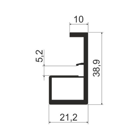 Профиль-ручка облегченный MF31NEW, L=2850, черный