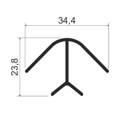 Угловой элемент для цоколя, L=1000мм, А26 черный
