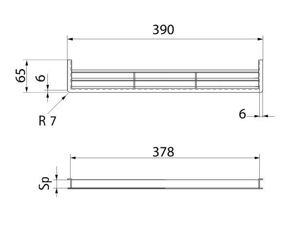 Вентиляционная решетка для цоколя, 390х65мм, белый