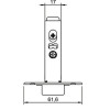 Петля внутренняя 110SM clip-on, с доводчиком, 48/6мм, БЕЗ ПЛАНКИ, Hafele