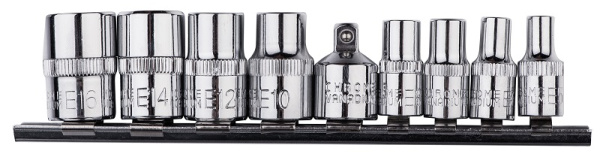 Головки сменные 1/4", 3/8", TORX 9 шт, сталь CrV