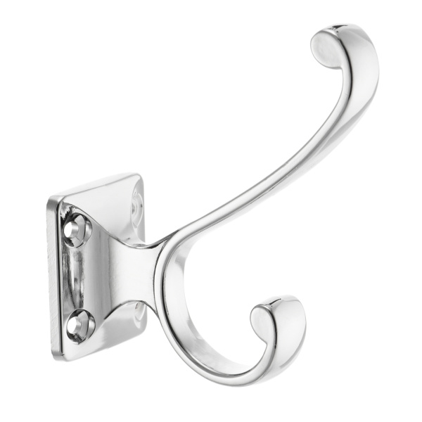 Крючок, KR 0130, двухрожковый, хром