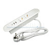 Встраиваемая, 2хEURO+2хUSB A+1хUSB C, белый, кнопка выкл., 272х54х45 мм, алюм./пластик, GLS