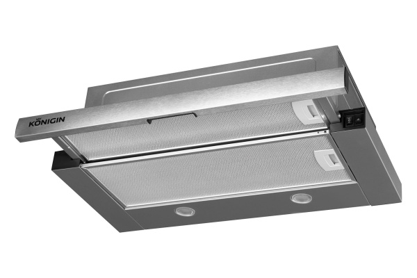Вытяжка встраиваемая телескопическая Pixel Out Inox, 60 см, б/уг. фильтра, нерж. сталь, Konigin