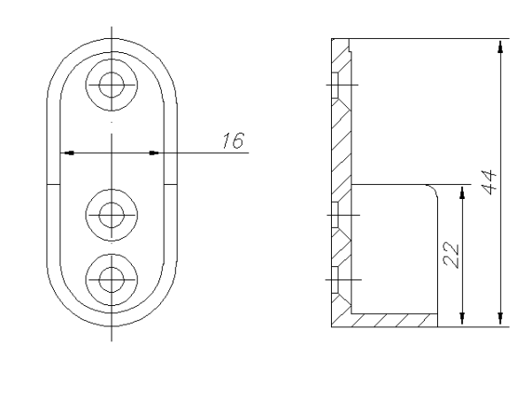 Штангодержатель для овальной штанги, ольха 