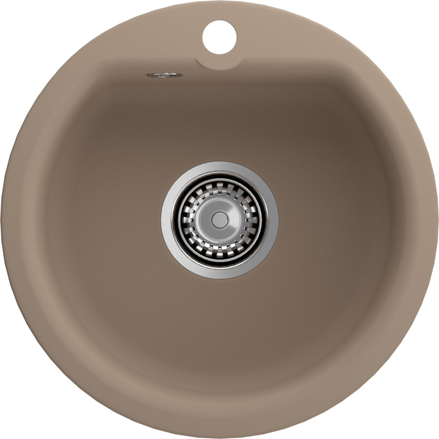Мойка ЭкоМ М-435, d=435мм, мрамор, песочный (без сифона)