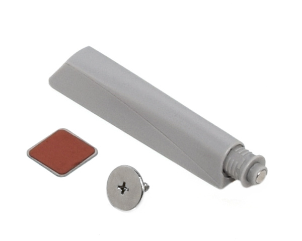 Толкатель Push Open с магнитом, накладной, 38мм, с ответной частью, светло-серый, HISSEN