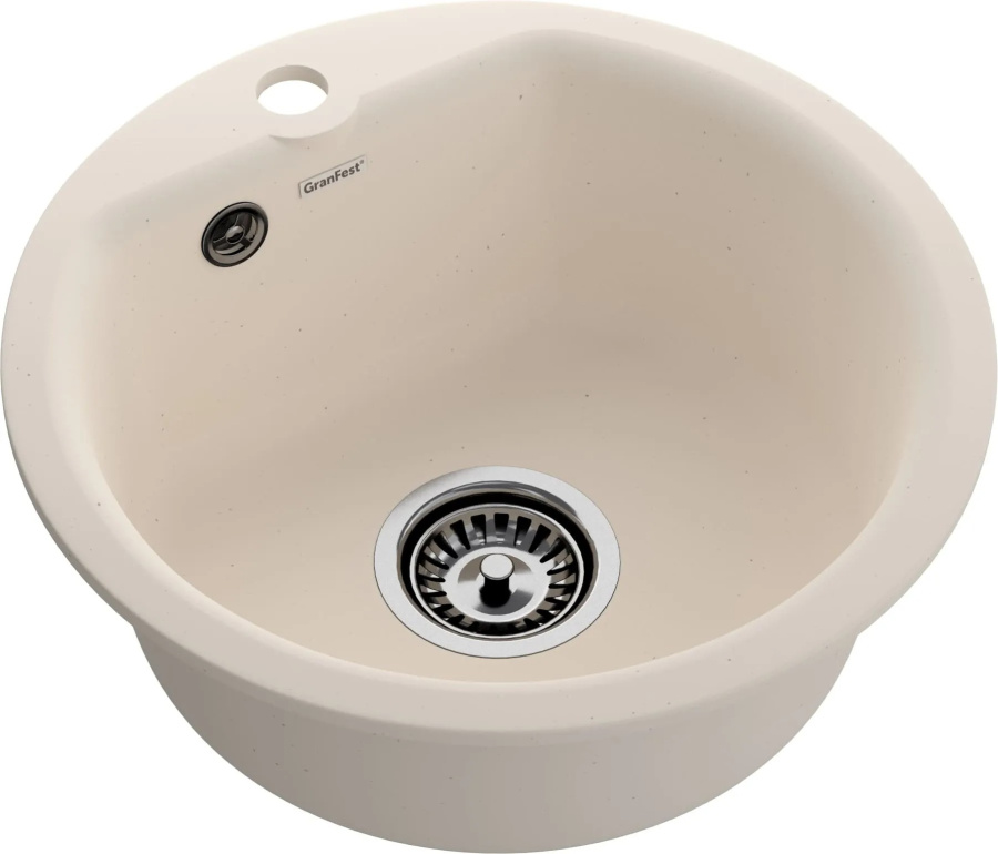 Мойка GranFest SMART 435, d=434 мм, белый (без сифона) 