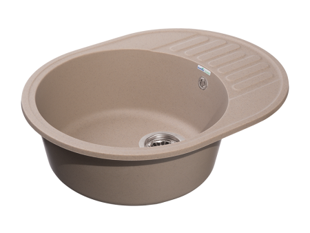 Мойка GranFest QUARZ 58, 617х480 мм, песочный (овальная, без сифона)