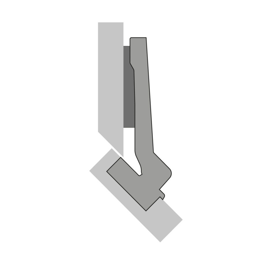 Петля INTERMAT 9966, накладная, +45°/95°, чашка TH42, d=35мм, без пружины, без планки