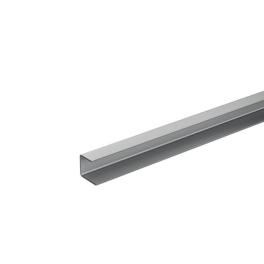 Профиль U-образный концевой, толщина двери 15-16 мм, L=2500мм, с перфорацией, анодированный алюминий