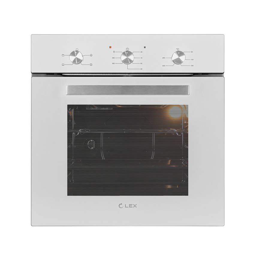 Духовой шкаф EDM 042 WH, 60 см, стекло/нерж. сталь, белый, Lex