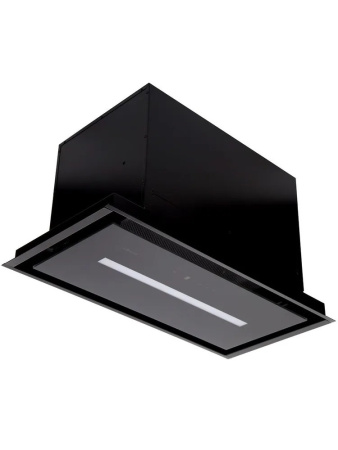 Вытяжка полновстраиваемая Incanto, 60см, б/угольного фильтра, черный матовый/стекло черное, Konigin