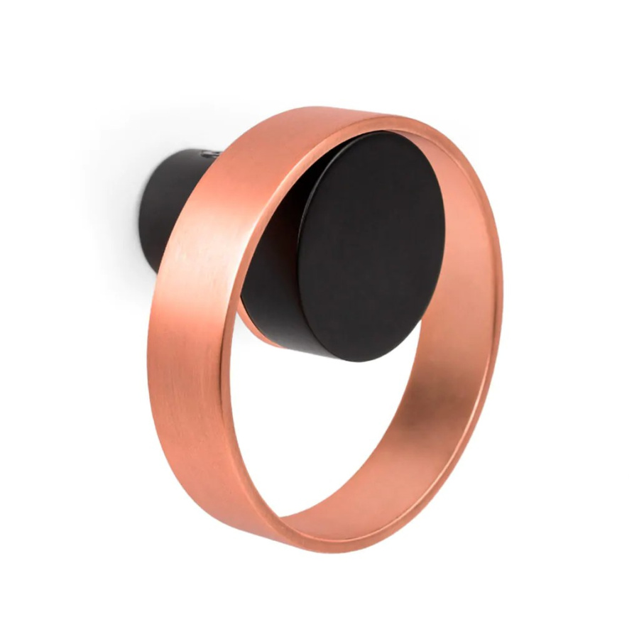 Крючок ORBIT, P7007075ZM226, 75х75х45мм, однорожковый, металл, черный матовый/медь, Viefe