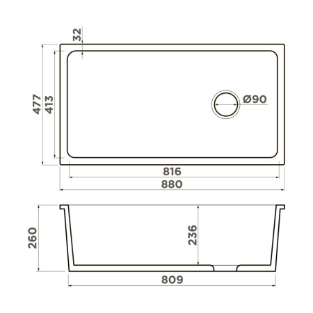 Мойка Tokara 88-U/I-WH Glossy Side, Natceramic/белый
