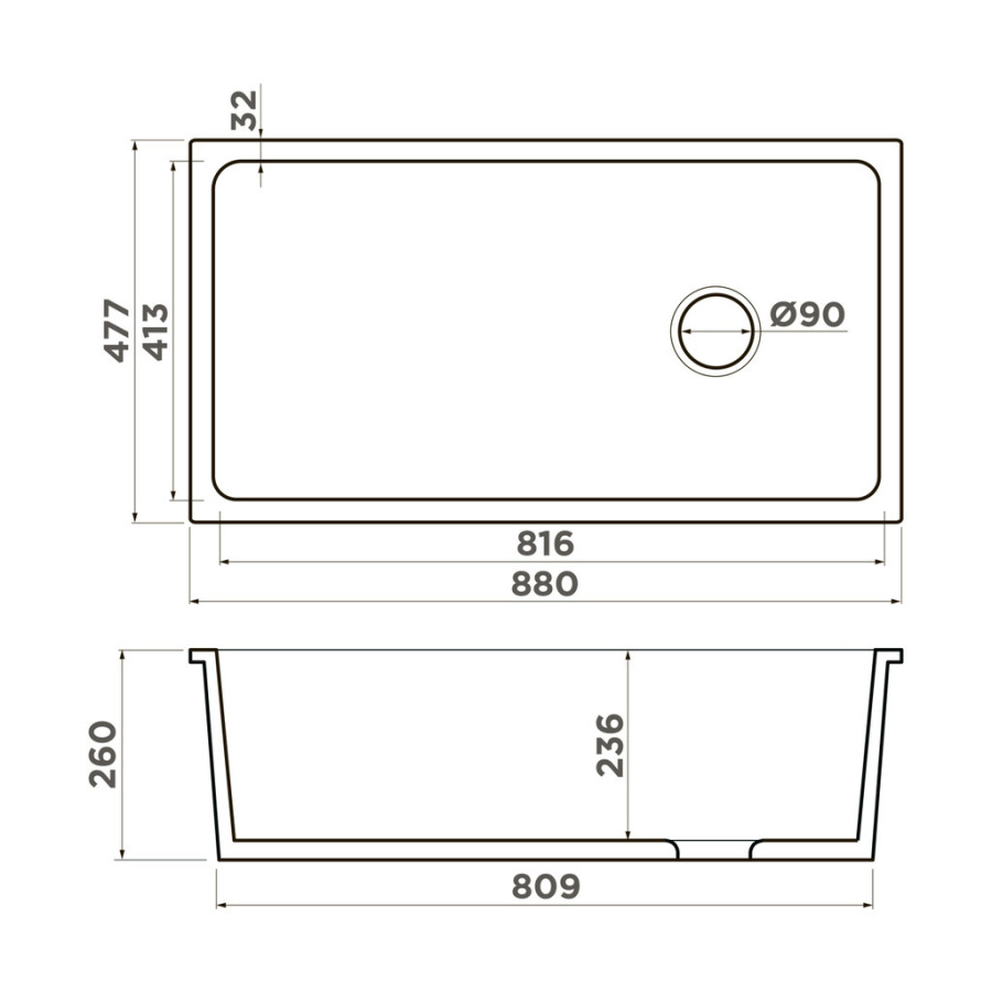 Мойка Tokara 88-U/I-WH Glossy Side, Natceramic/белый