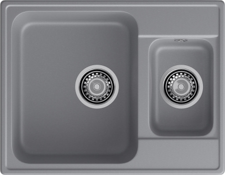 Мойка GranFest QUARZ 09, 617х480 мм, темно-серый (прямоугольная, 1,5 чаши, без сифона)