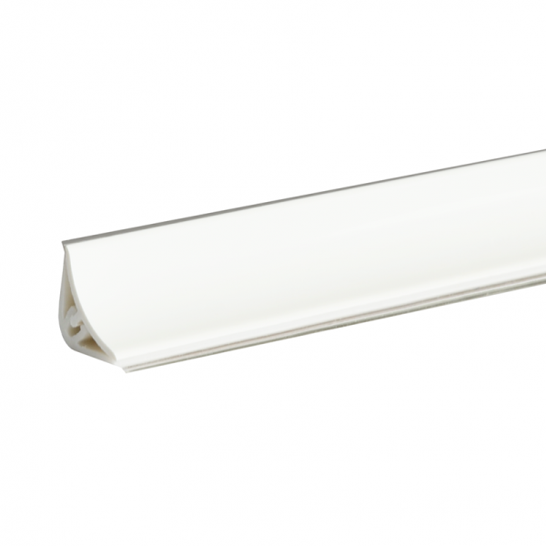 Плинтус LB-15, белый блеск (глянец), L=3000мм, 14,4х14,4мм 