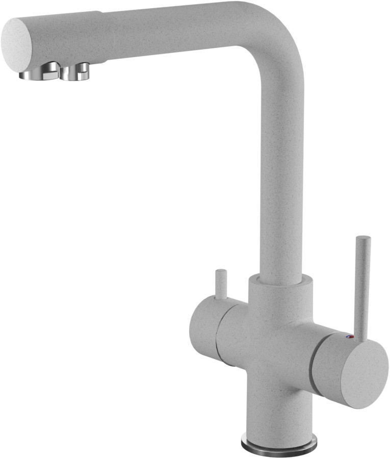 Смеситель GranFest Quarz Z-5423, с краном питьевой воды, серый