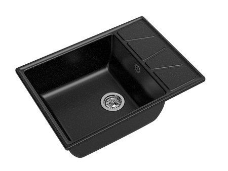 Мойка GranFest VERTEX V-680L, 680х500 мм, черный