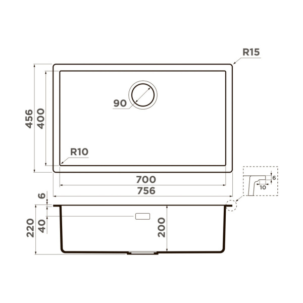 Мойка Yamakawa 75T Integra-WH, Tetogranit/белый