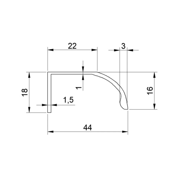 Ручка торцевая, Touquet, C8.200130.91, 90/130мм, анодированный матовый черный, METAKOR