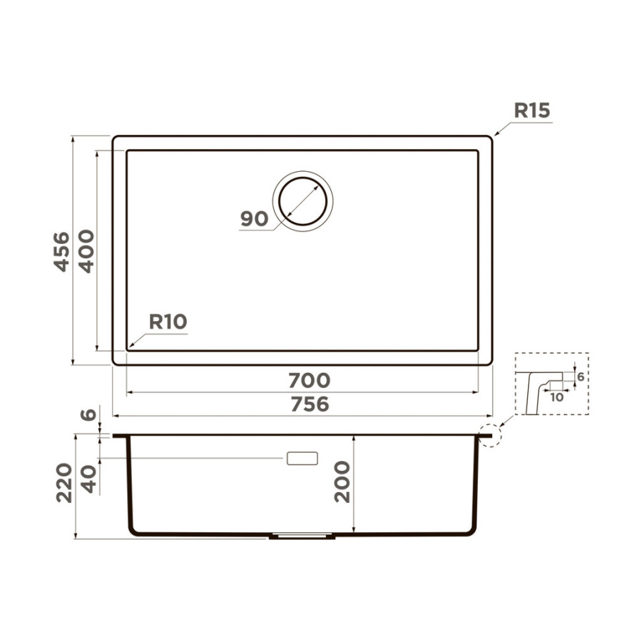 Мойка Yamakawa 75T Integra-WH, Tetogranit/белый