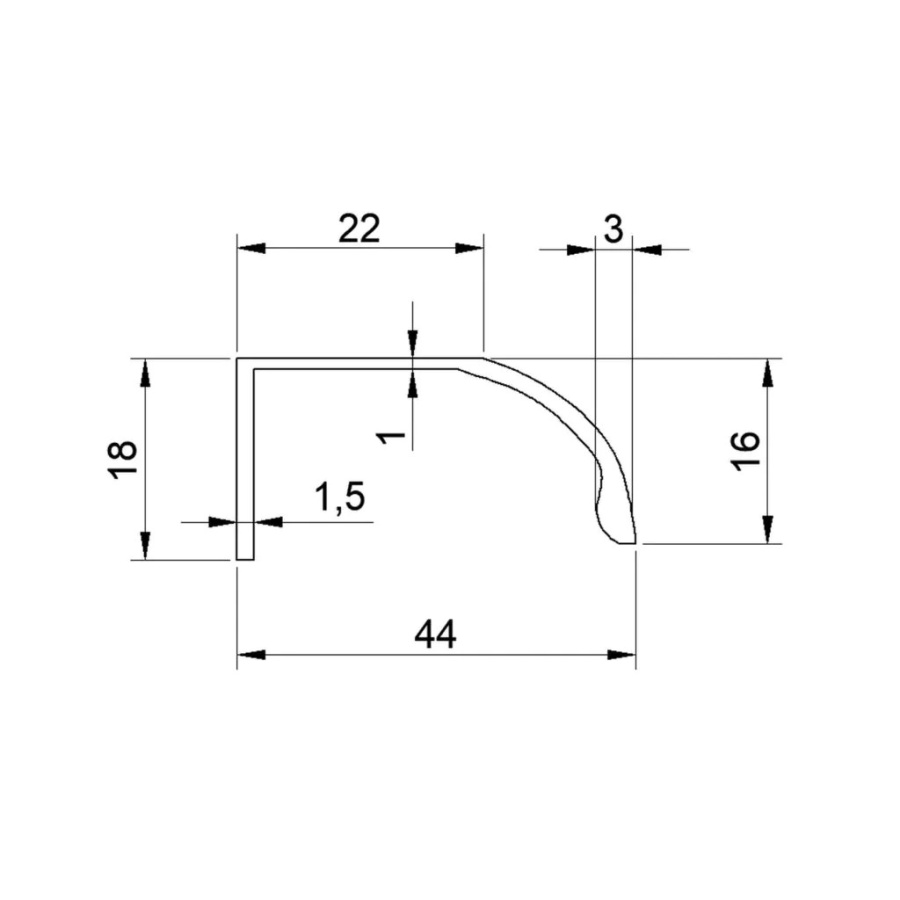 Ручка торцевая, Touquet, C8.200130.91, 90/130мм, анодированный матовый черный, METAKOR