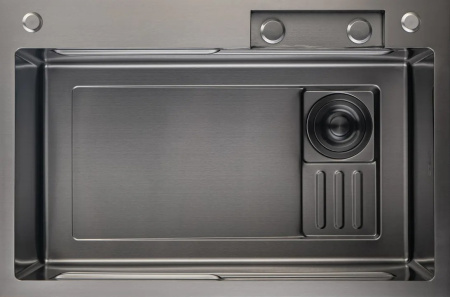 Мойка GranFest METAL 7545, 750х450 мм, нерж. сталь PVD, графит