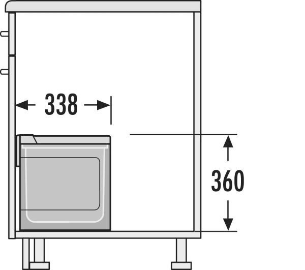 Система сортировки "Space Saving", 1х18л, 1х12л, 432х338х360мм, в шкаф 600мм, пластик/металл, серый