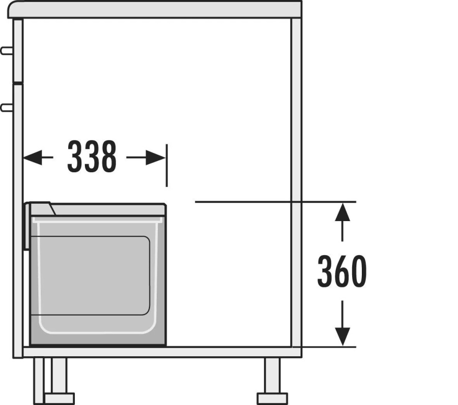 Система сортировки "Space Saving", 1х18л, 1х12л, 432х338х360мм, в шкаф 600мм, пластик/металл, серый