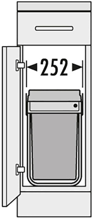 Система сортировки "Tandem", 2х15л, 252х505х455мм, в шкаф на 300мм, темно-серый