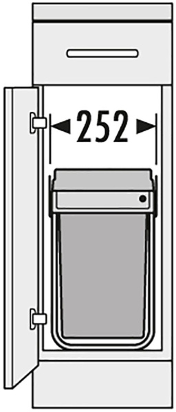 Система сортировки "Tandem", 2х15л, 252х505х455мм, в шкаф на 300мм, темно-серый