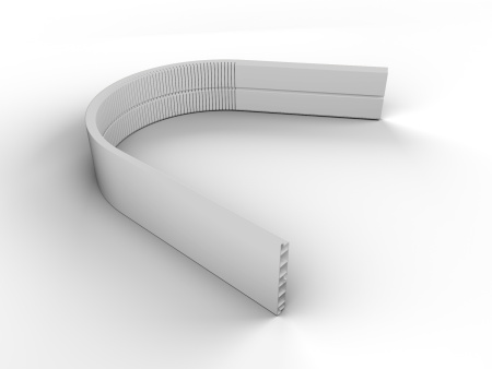Цоколь гибкий, h=100мм, L=980мм, пластик, белый глянец (23), Россия