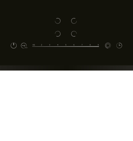 Варочная панель EVH 642C BL, 60см, стеклокерамика, черный, Lex