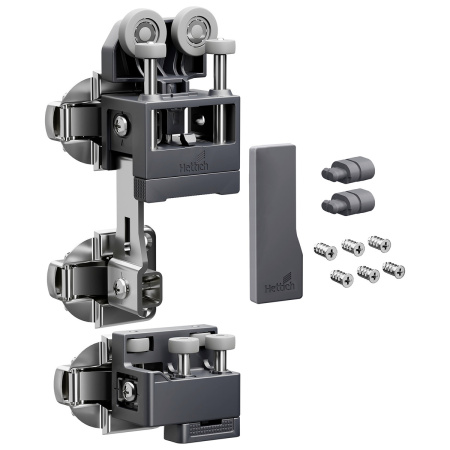 Комплект фурнитуры WingLine L, 25кг, без самозакрывания, с ниж. направ. элементом, левый, антрацит