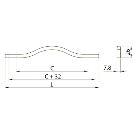 Ручка-скоба, VITO, 160мм, металл, старое серебро