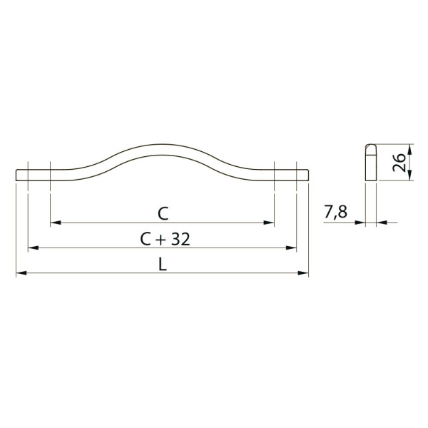 Ручка-скоба, VITO, 160мм, металл, старое серебро