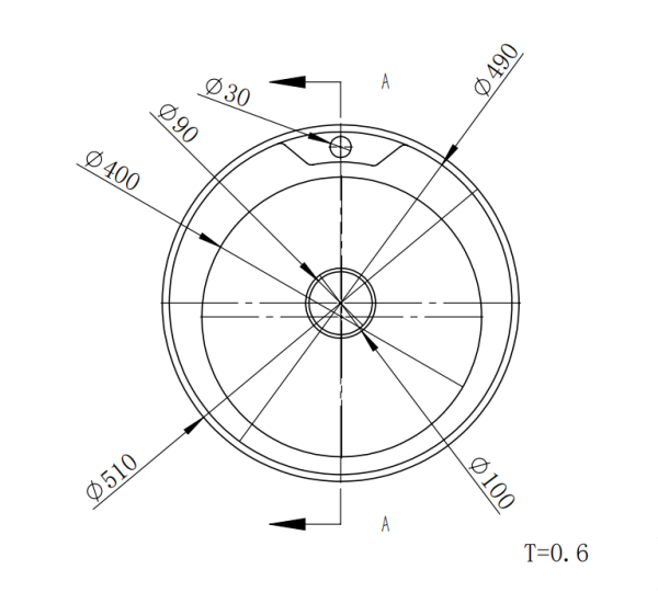 Мойка врезная, 510х170х0,6мм, глянец, универсальная+сифон, CMF