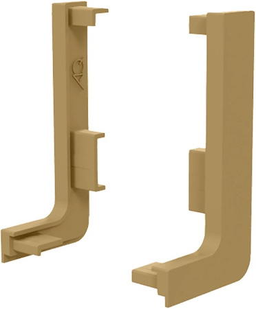 Заглушки контурные левая+правая для горизонтального L-образного профиля, пластик, золото, AQ